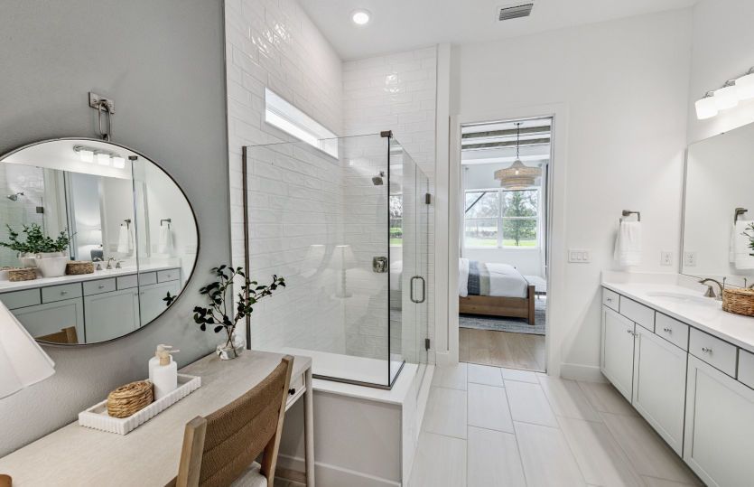 Owner's Bath with Dual Sinks and Walk-In Shower