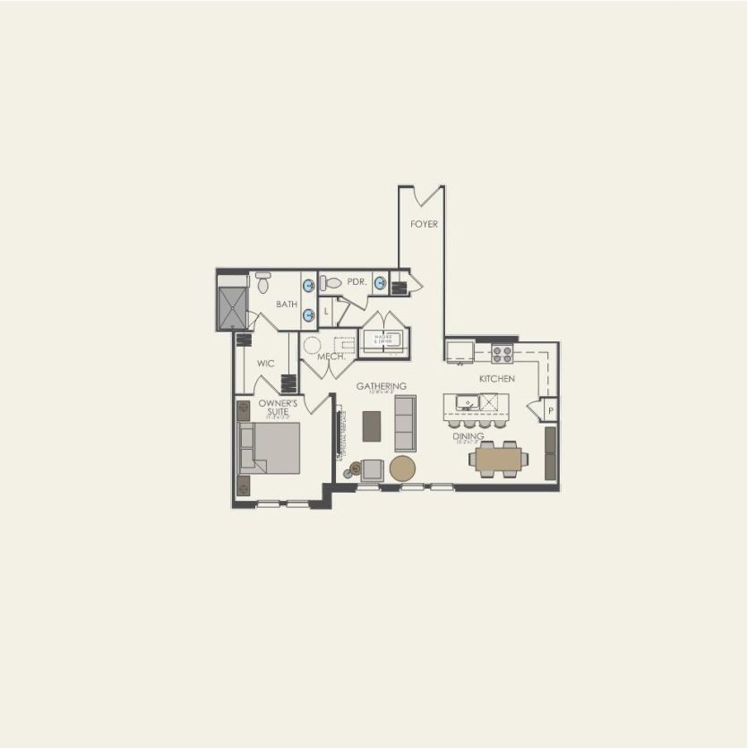 First Floor 1 br / 1 ba
