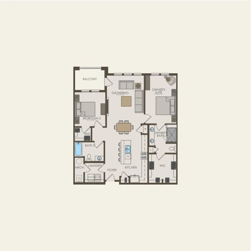 First Floor 2 br / 2 ba