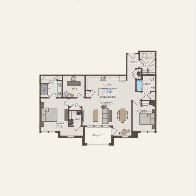 First Floor 2 br / 2 ba