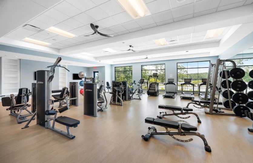 Bright and Open Fitness Room for Exercising