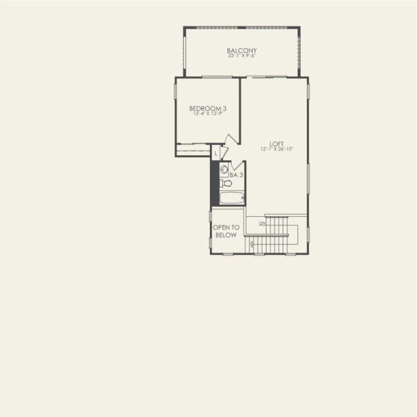Second Floor 3 br / 3 ba