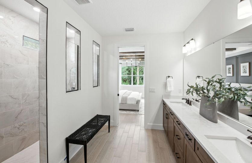 Owner's Bath with Dual Sinks and Walk-In Shower