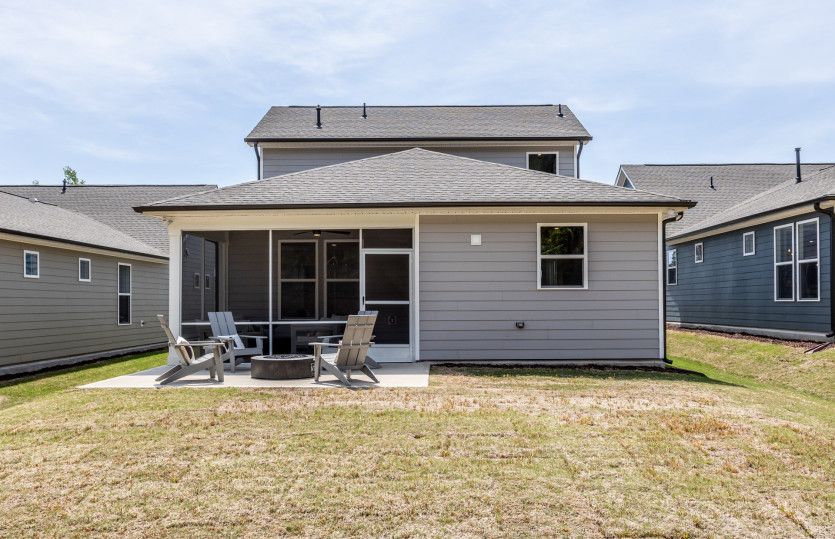 Covered Screened-In Patio with Extended Outdoor Patio