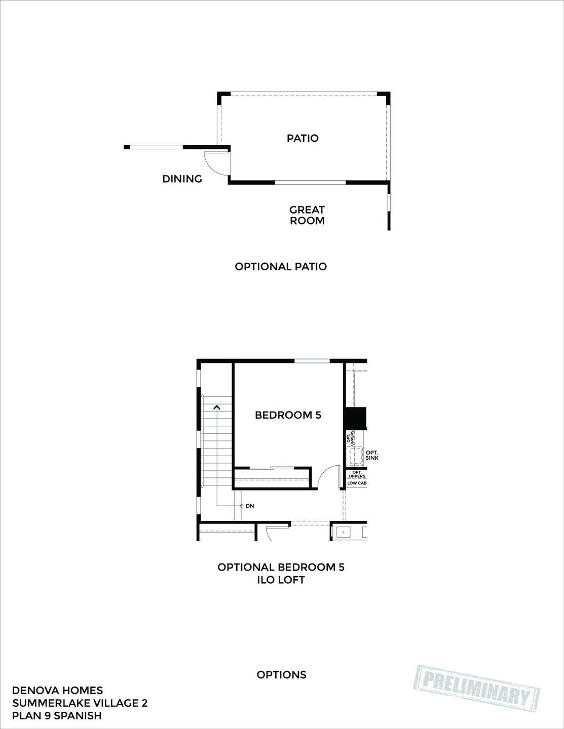 Optional Patio and 5th Bedroom