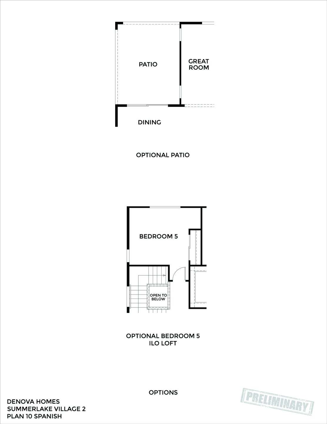 Optional Patio and 5th Bedroom