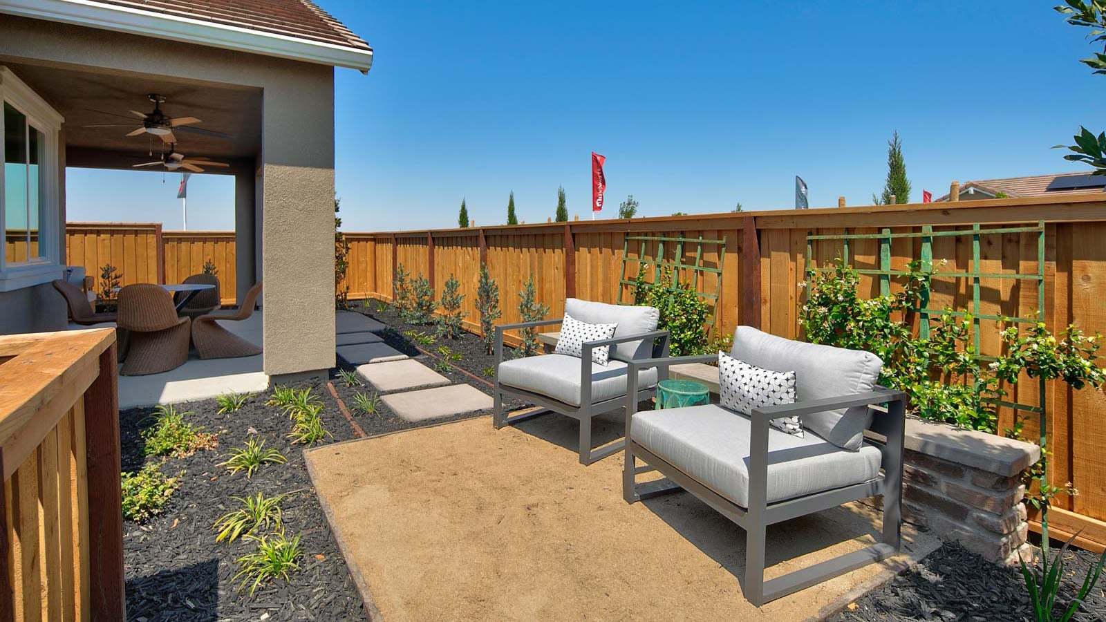 Residence 3 Model Covered Patio and Backyard
