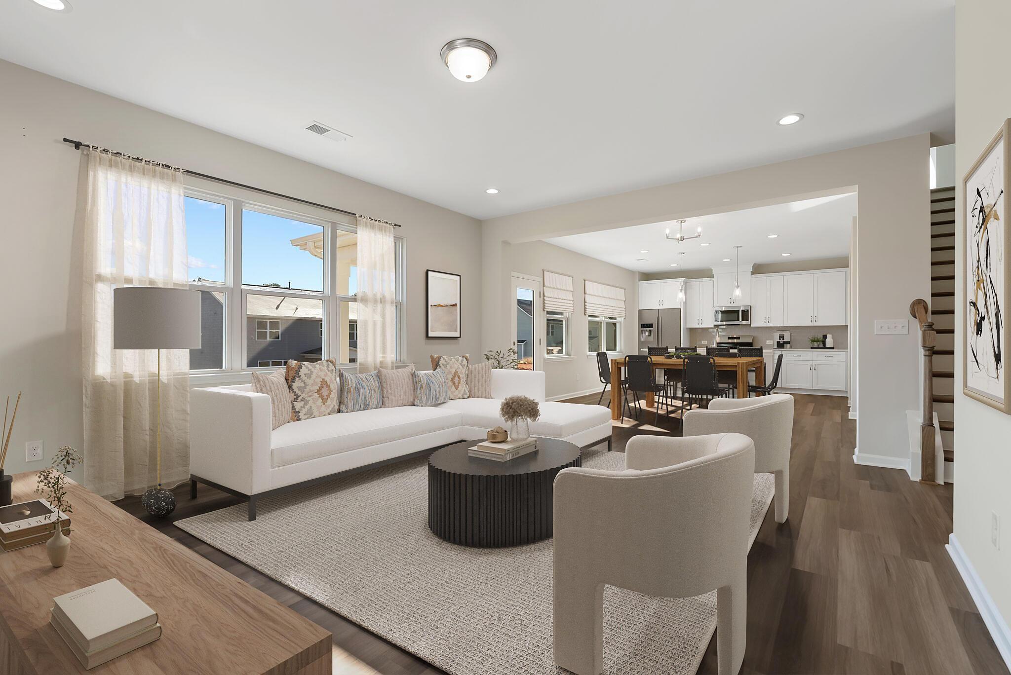 Family Room, Dining & Kitchen