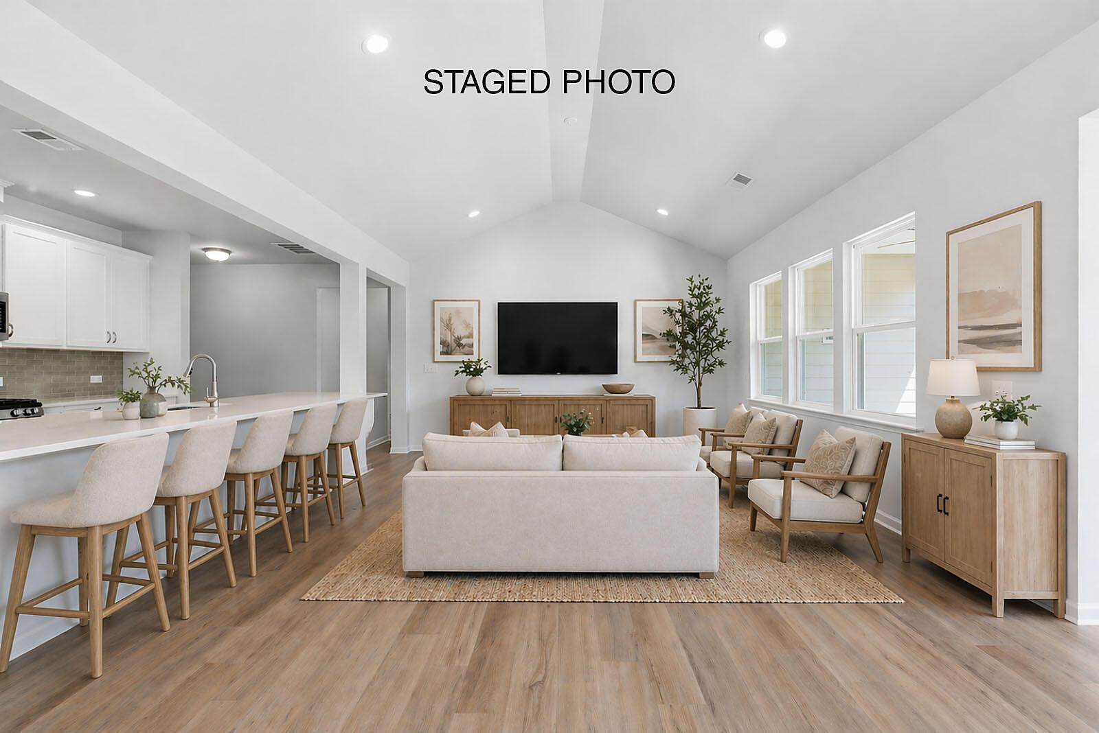 Family Room & Kitchen - Staged