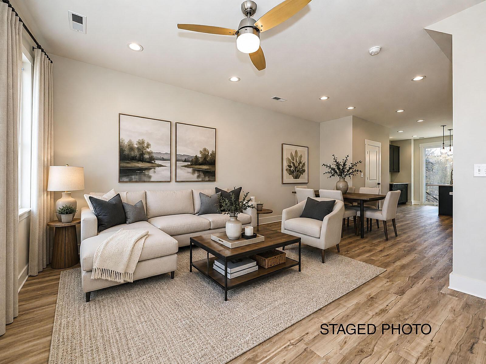Living Room & Dining - Staged