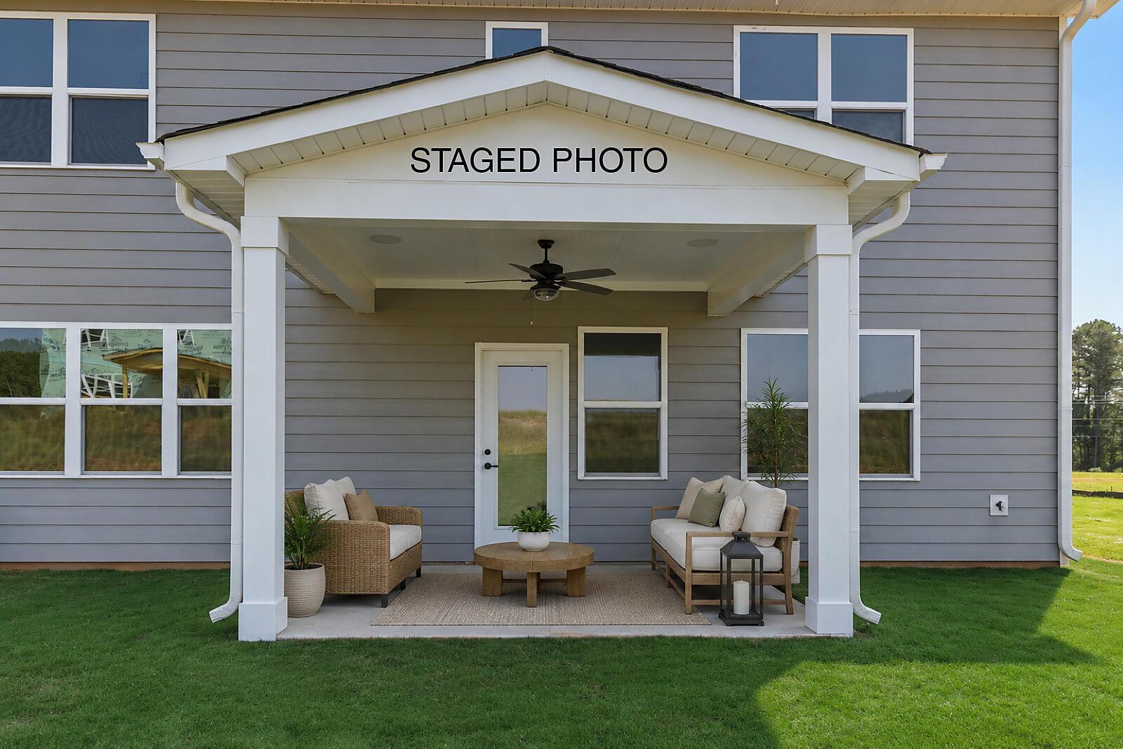 Rear Covered Patio - Virtually Staged