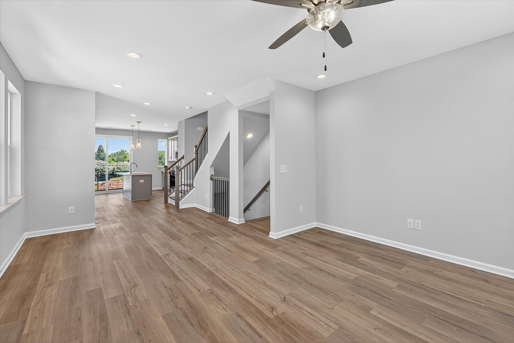 Living Room, Dining & Kitchen