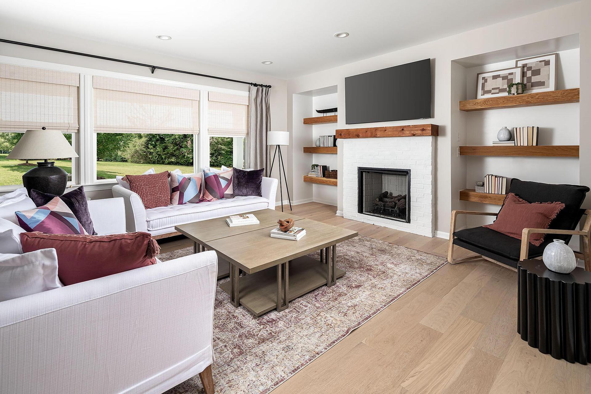 Family Room w/opt fireplace & built-ins