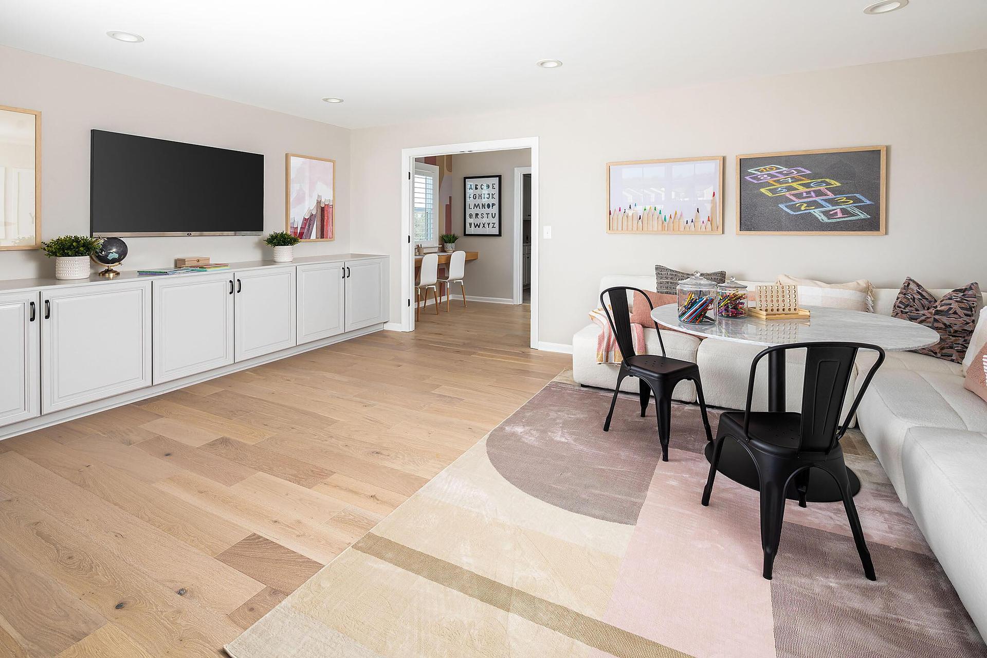 Rec Room with designer built-in feature