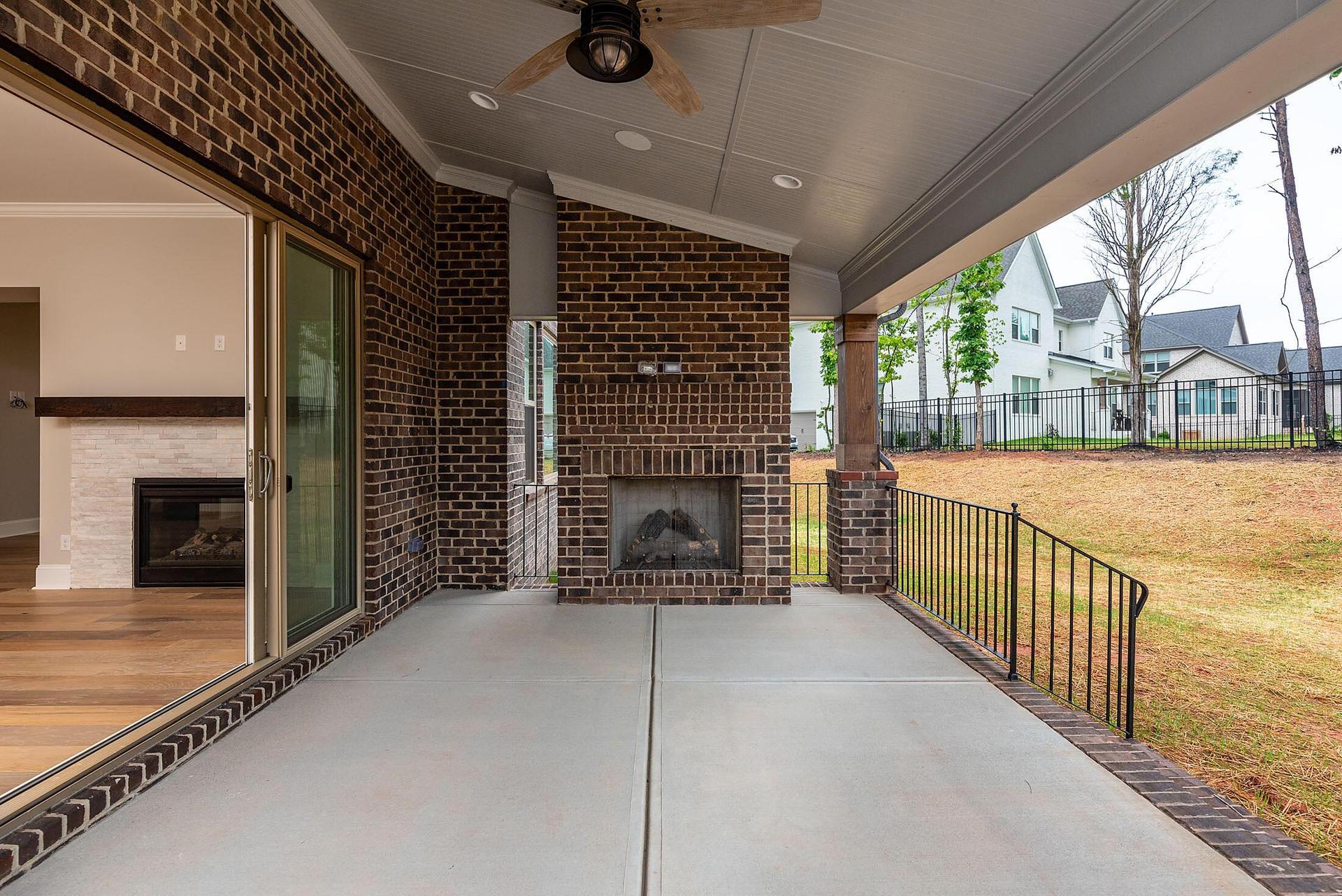 Rear Covered Porch w/ fireplace option