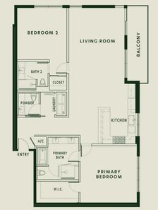 Two Bedrooms Floor Plan - ETCO Homes