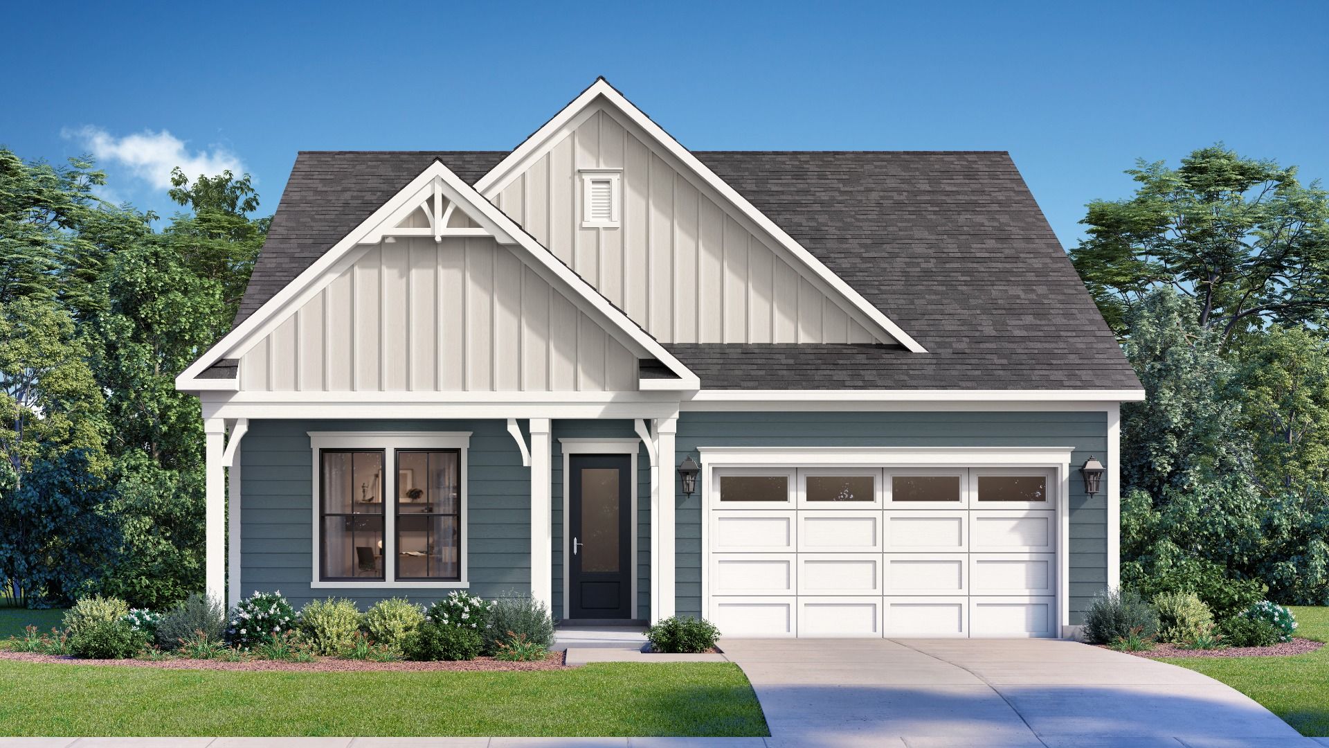 The Farmhouse Elevation for the Virtuoso Plan by DBR Homes in Fort Mill, SC