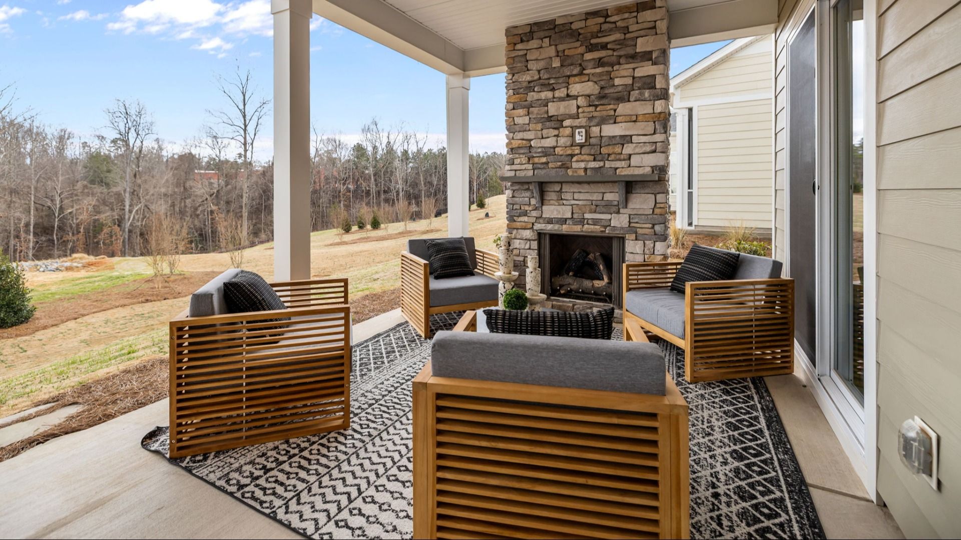 The Enthusiast Plan by DBR Homes with a spacious rear porch in Fort Mill, SC