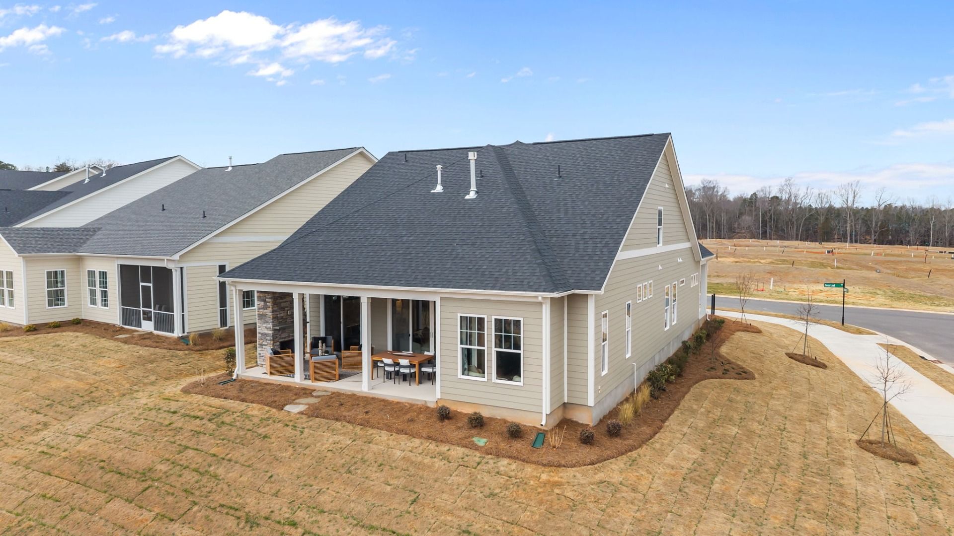 The Enthusiast Plan by DBR Homes with a spacious rear porch in Fort Mill, SC