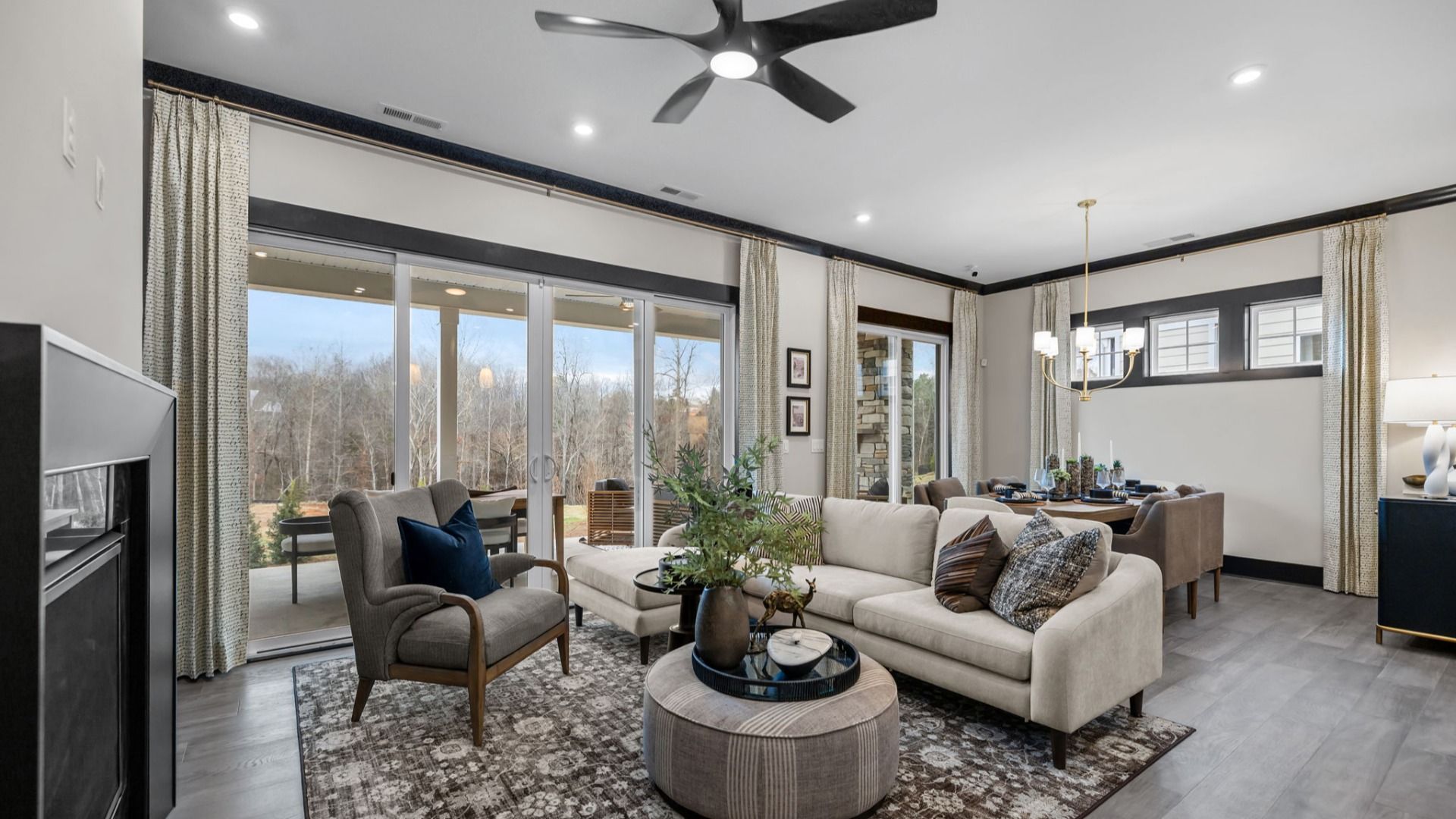 The Enthusiast Plan by DBR Homes living area in Fort Mill, SC.