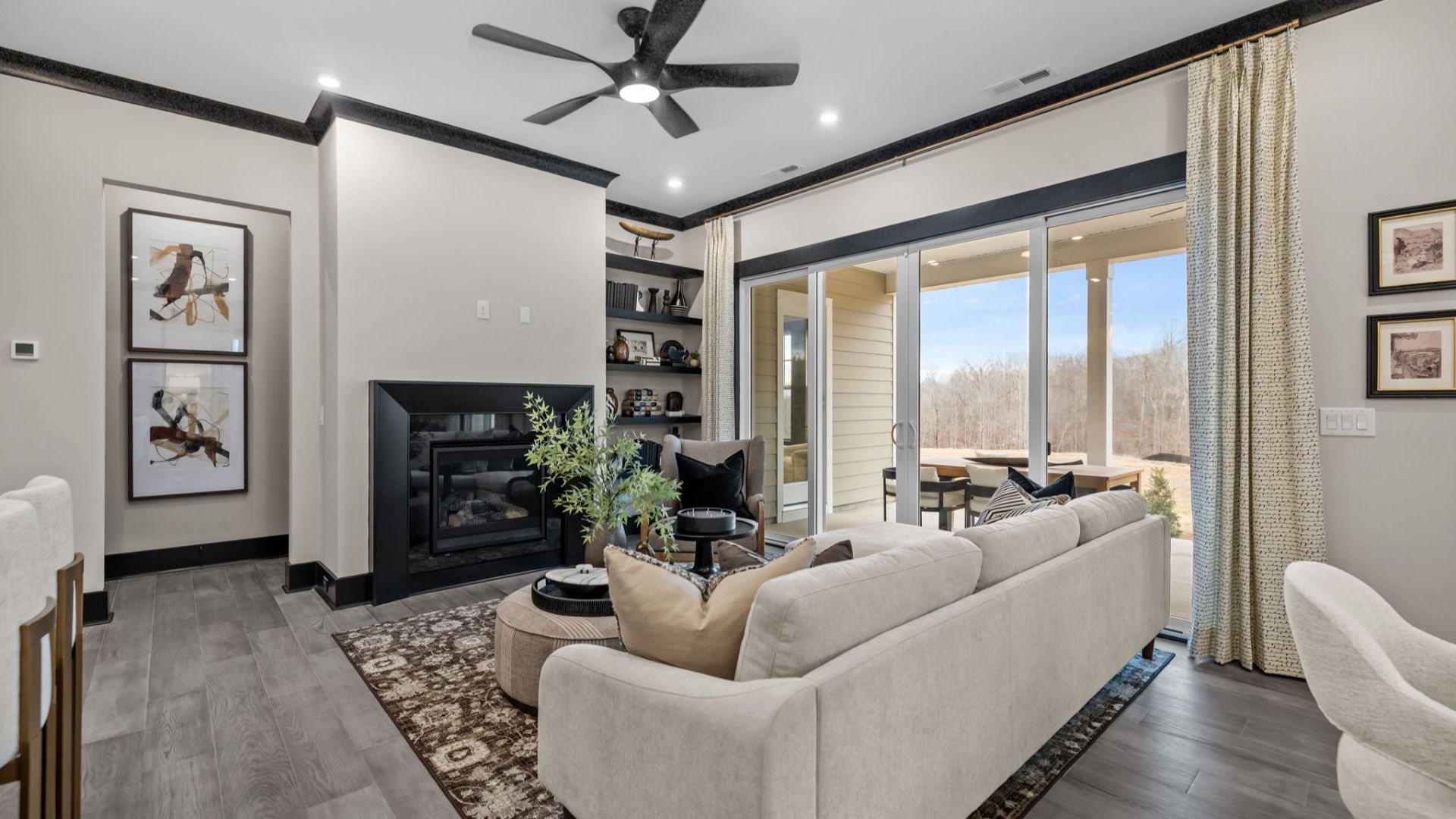 The Enthusiast Plan by DBR Homes living area in Fort Mill, SC.
