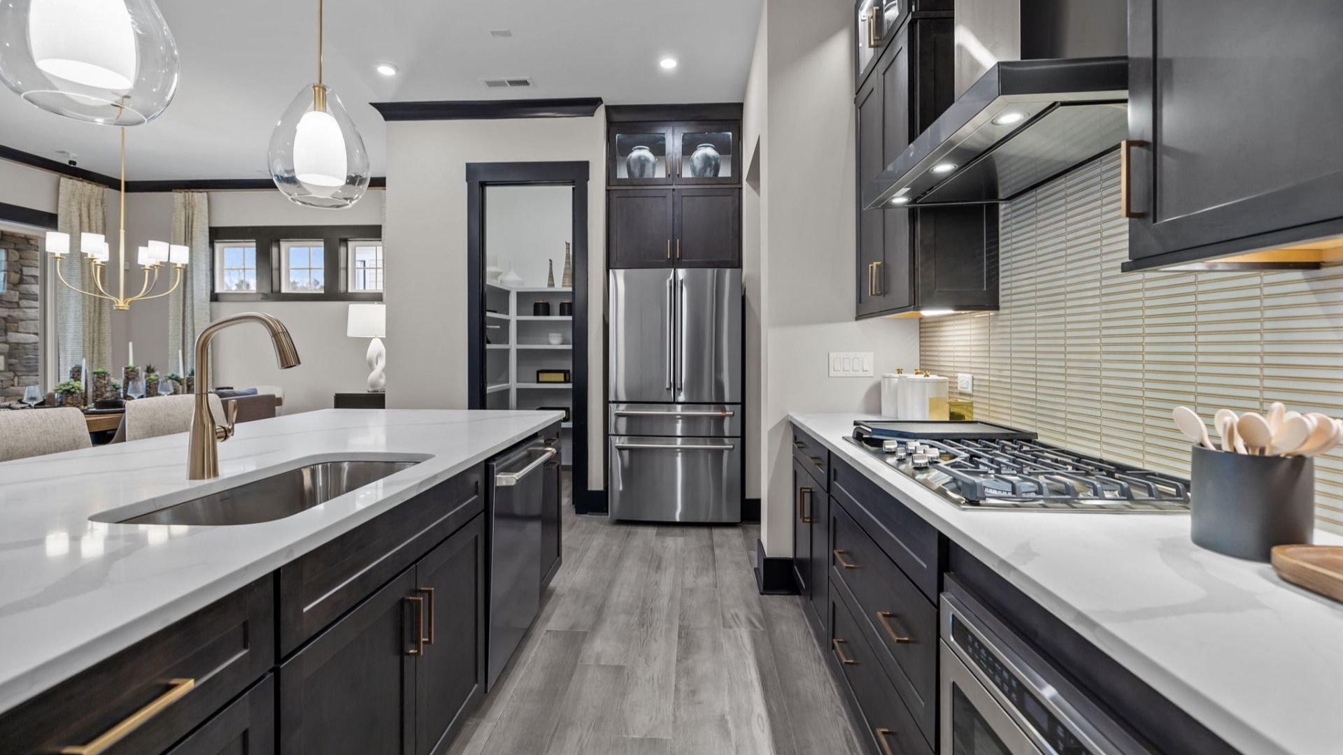 The Enthusiast Plan by DBR Homes kitchen with modern features in Fort Mill, SC.