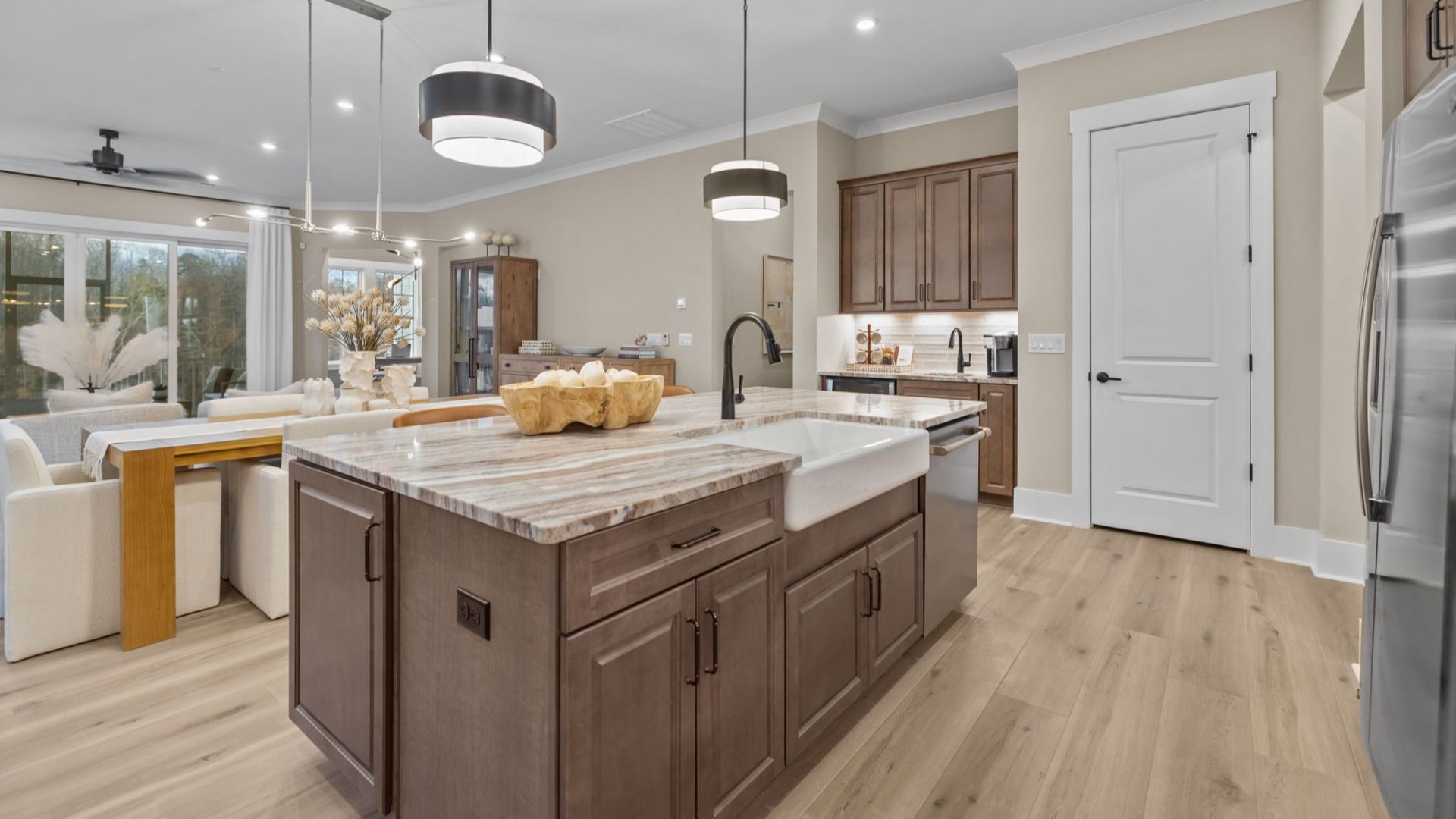 The Virtuoso Plan by DBR Homes kitchen with modern cabinets and black features in Fort Mill, SC.