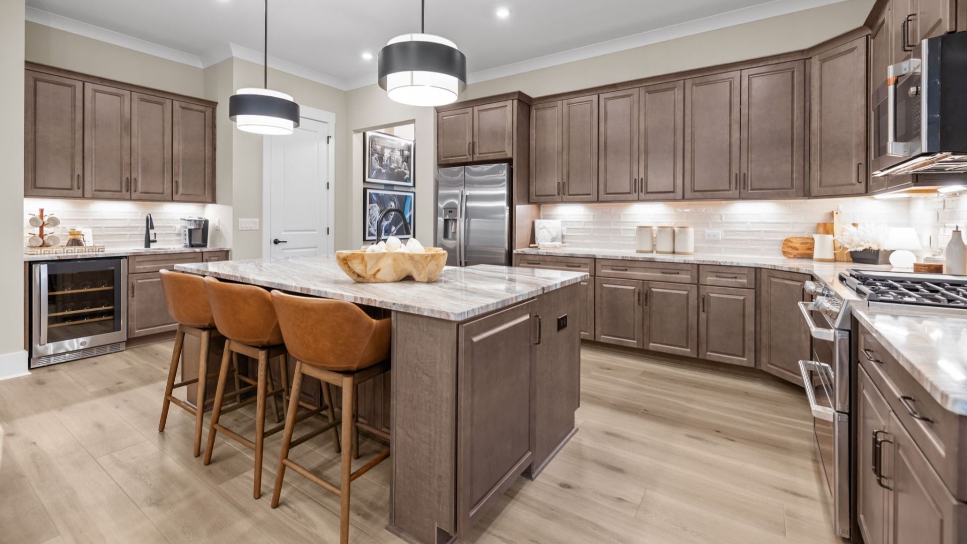 The Virtuoso Plan by DBR Homes kitchen with modern cabinets and black features in Fort Mill, SC.