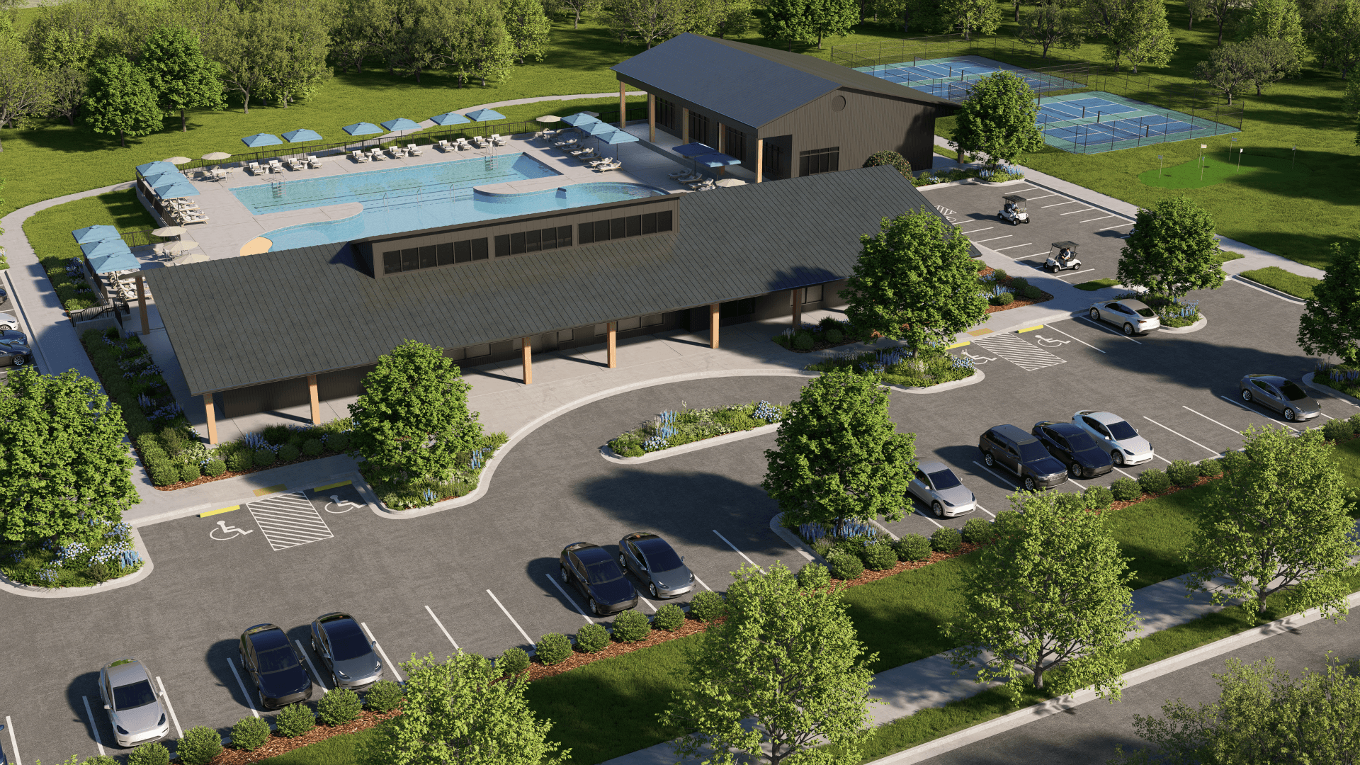 Brook Run Clubhouse -  Fitness center, swimming pool, pickleball courts &  a golf simulator