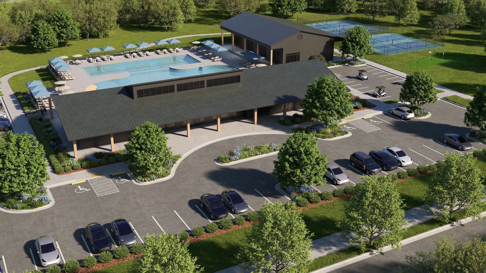 Brook Run Clubhouse -  Fitness center, swimming pool, pickleball courts &  a golf simulator