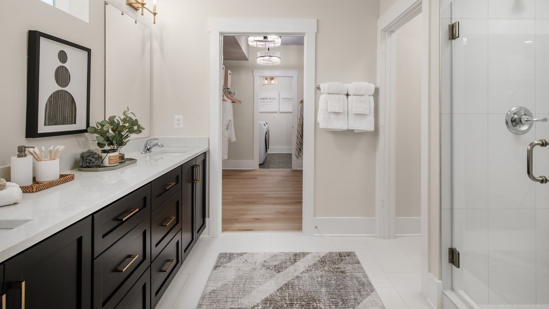 Brook Run Villas by DRB Elevate in Fort Mill SC - Primary Bathroom connected to the walk-in closet and laundry room