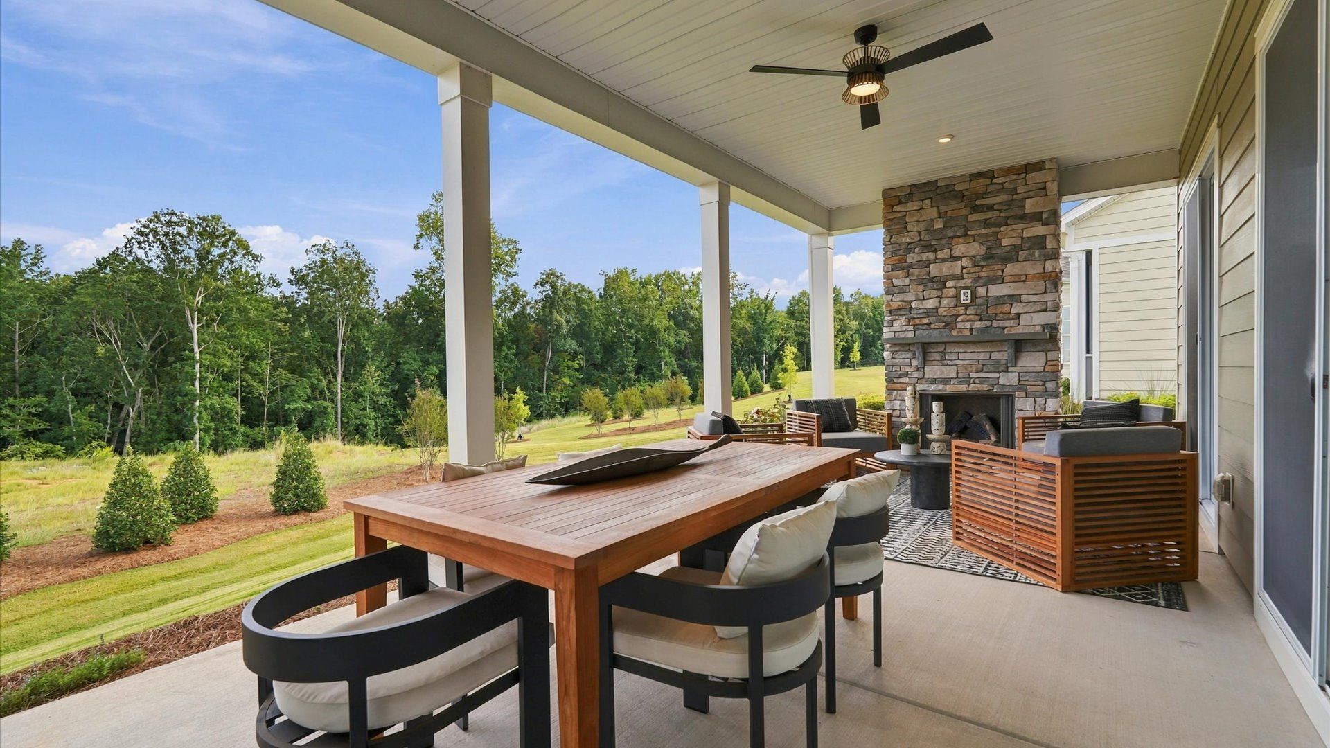The Enthusiast Plan by DRB homes in Brook Run Fort Mill, NC- Rear porch