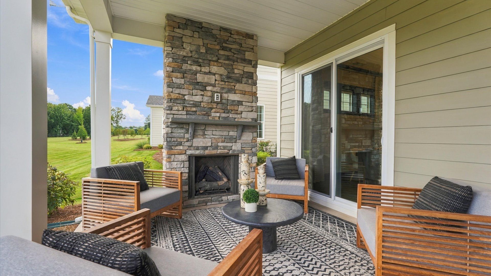 The Enthusiast Plan by DRB homes in Brook Run Fort Mill, NC- Rear porch