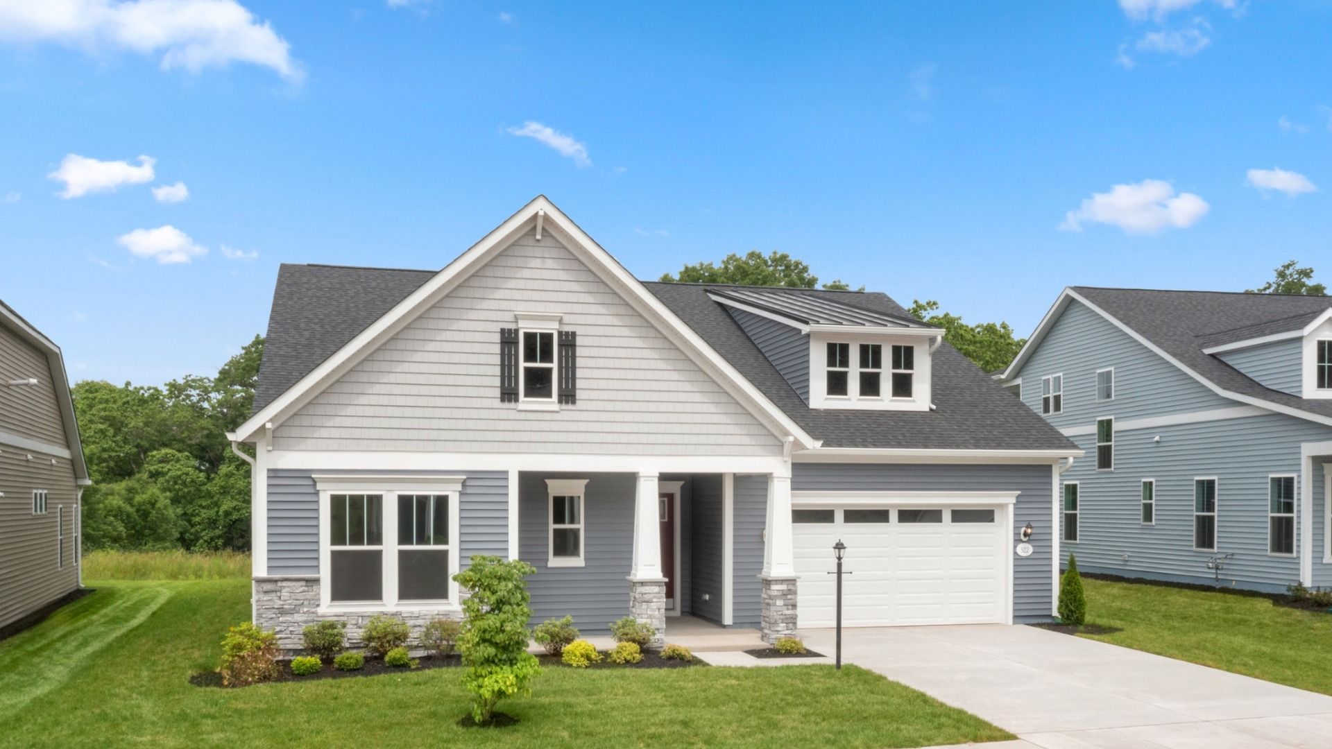 The Eden floor plan at Amblebrook by DRB Elevate offers a simple and modern one-level home.