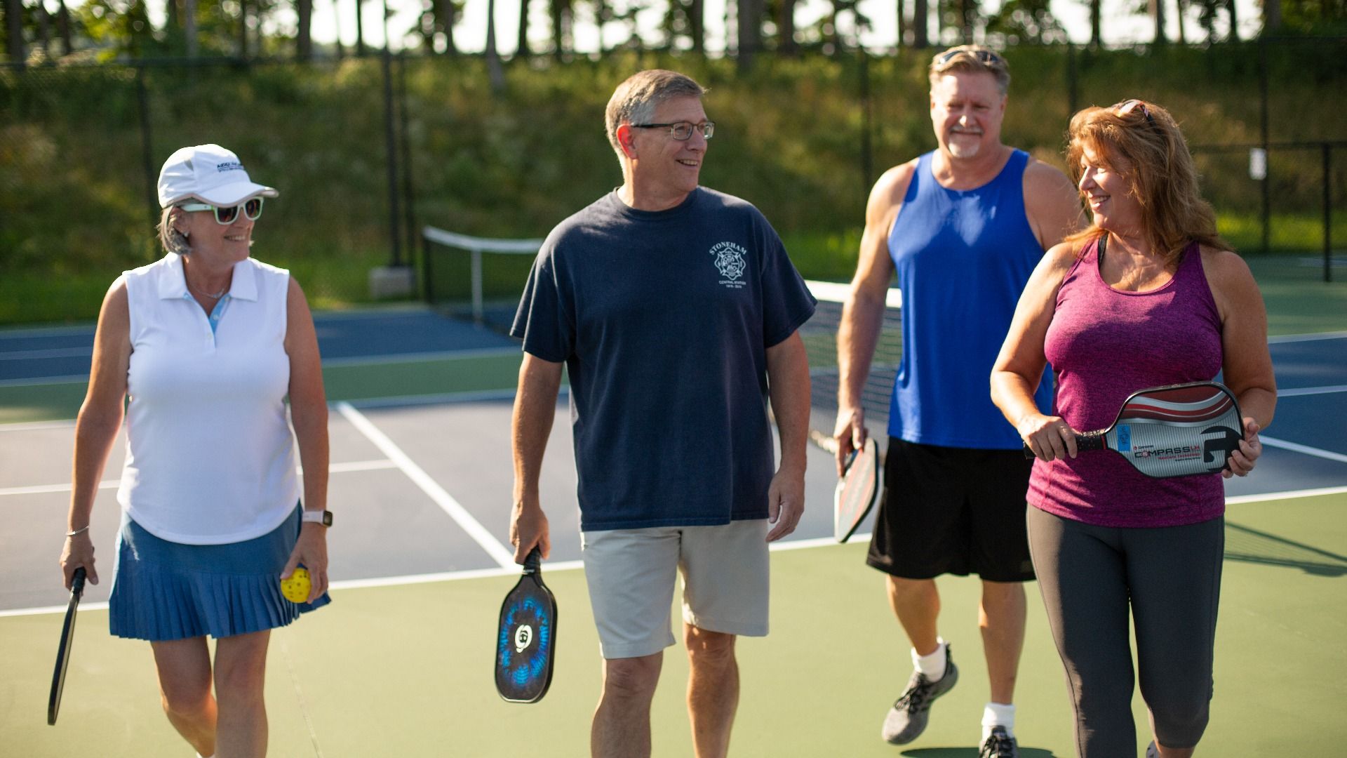 Challenge your neighbors to a game of pickleball on Amblebrook’s indoor or outdoor courts.