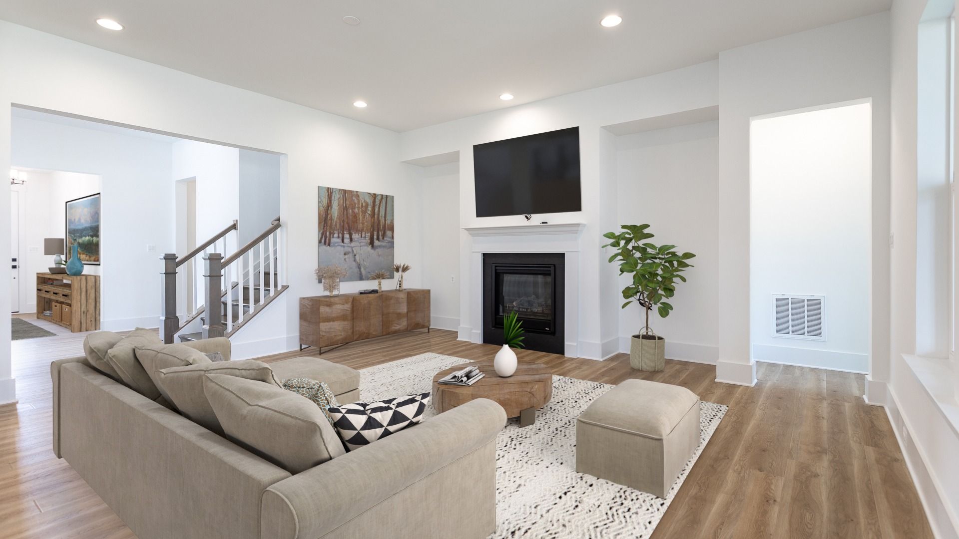 The living room in the Adventurer floor plan offers the perfect blend of comfort and elegance.