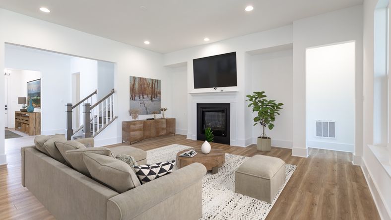 The living room in the Adventurer floor plan offers the perfect blend of comfort and elegance.