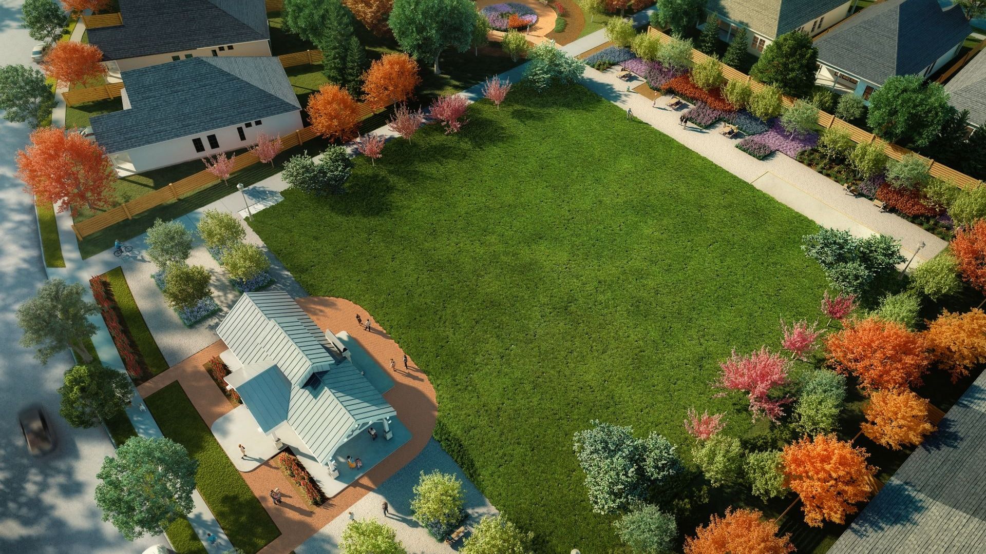 Aerial View Rendering of Parkside Pavilion