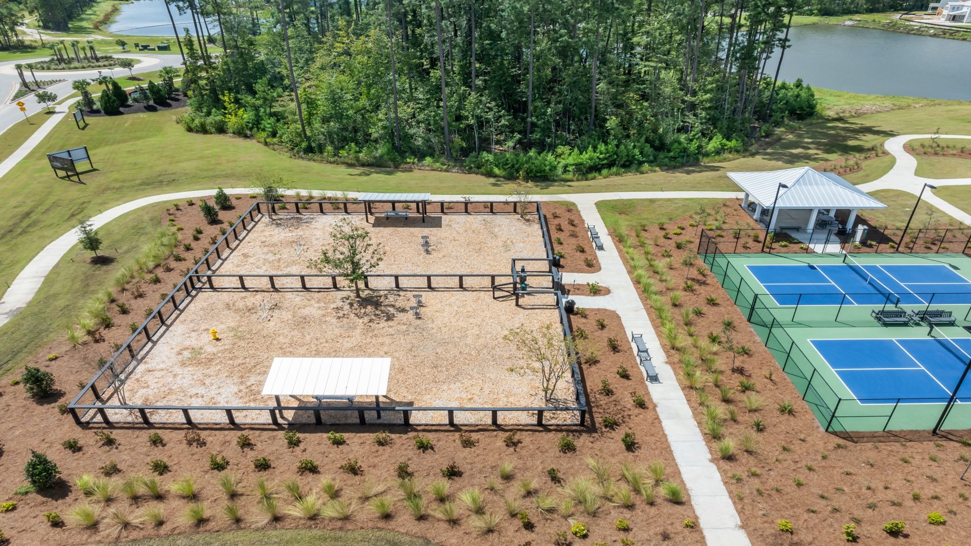 Enjoy a safe, fenced dog park designed for play and connection at Summerwind Crossing.