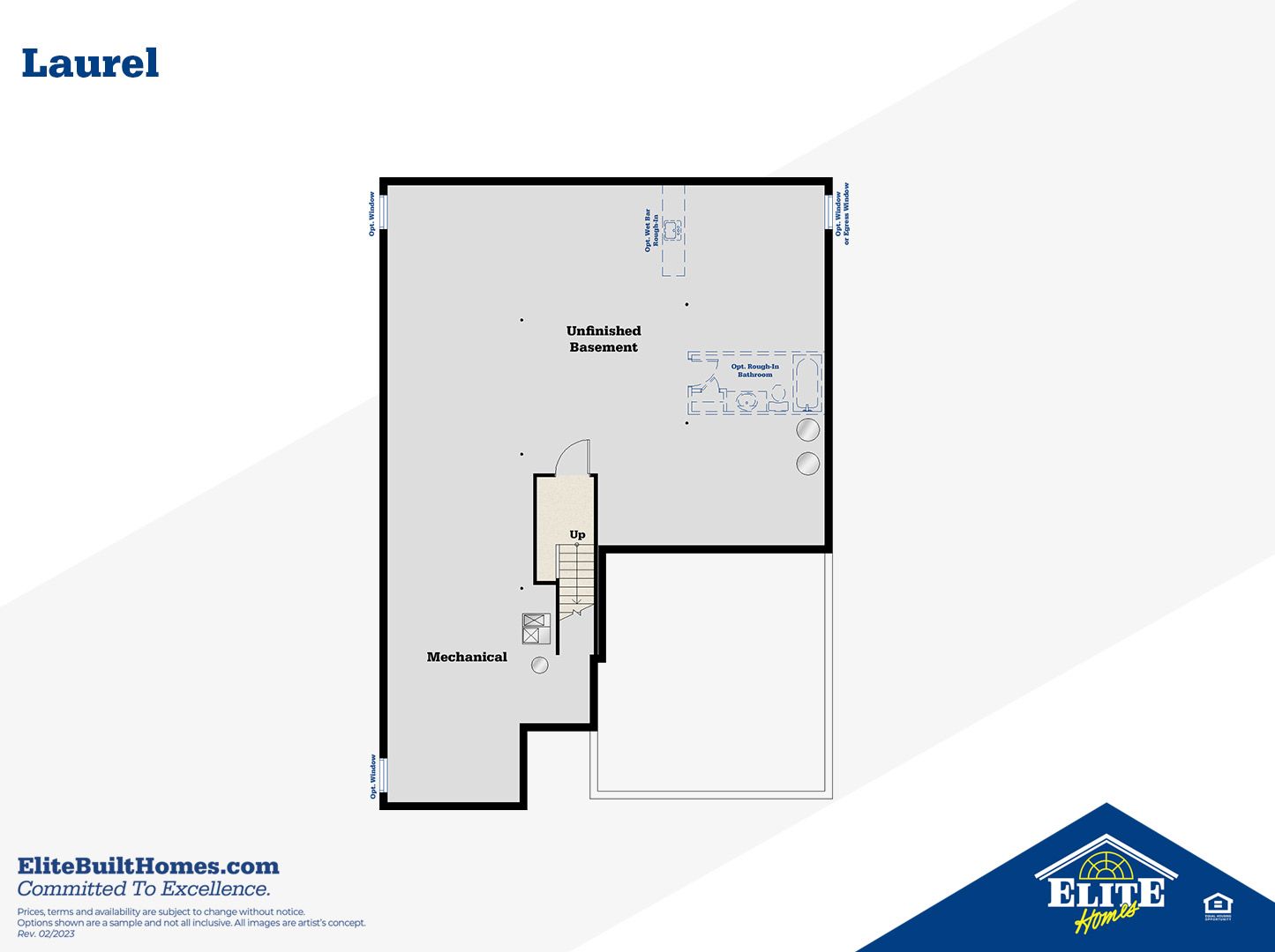 Optional Unfinished Lower Level