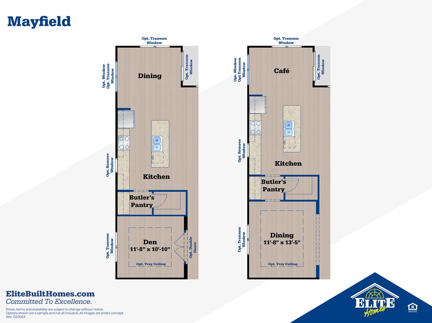 Optional Main Level Serving Station