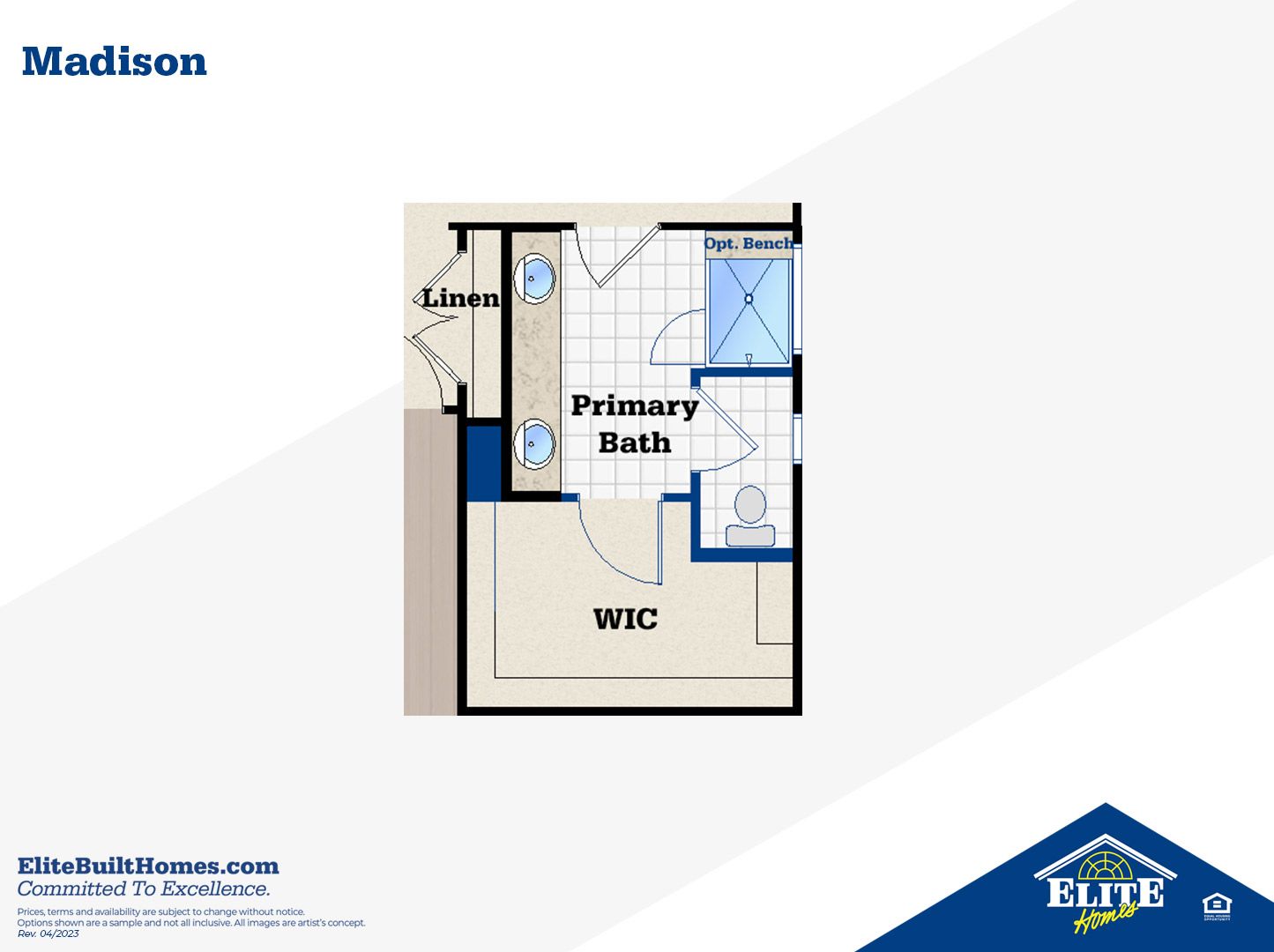 Optional Luxury Shower in Primary Bath