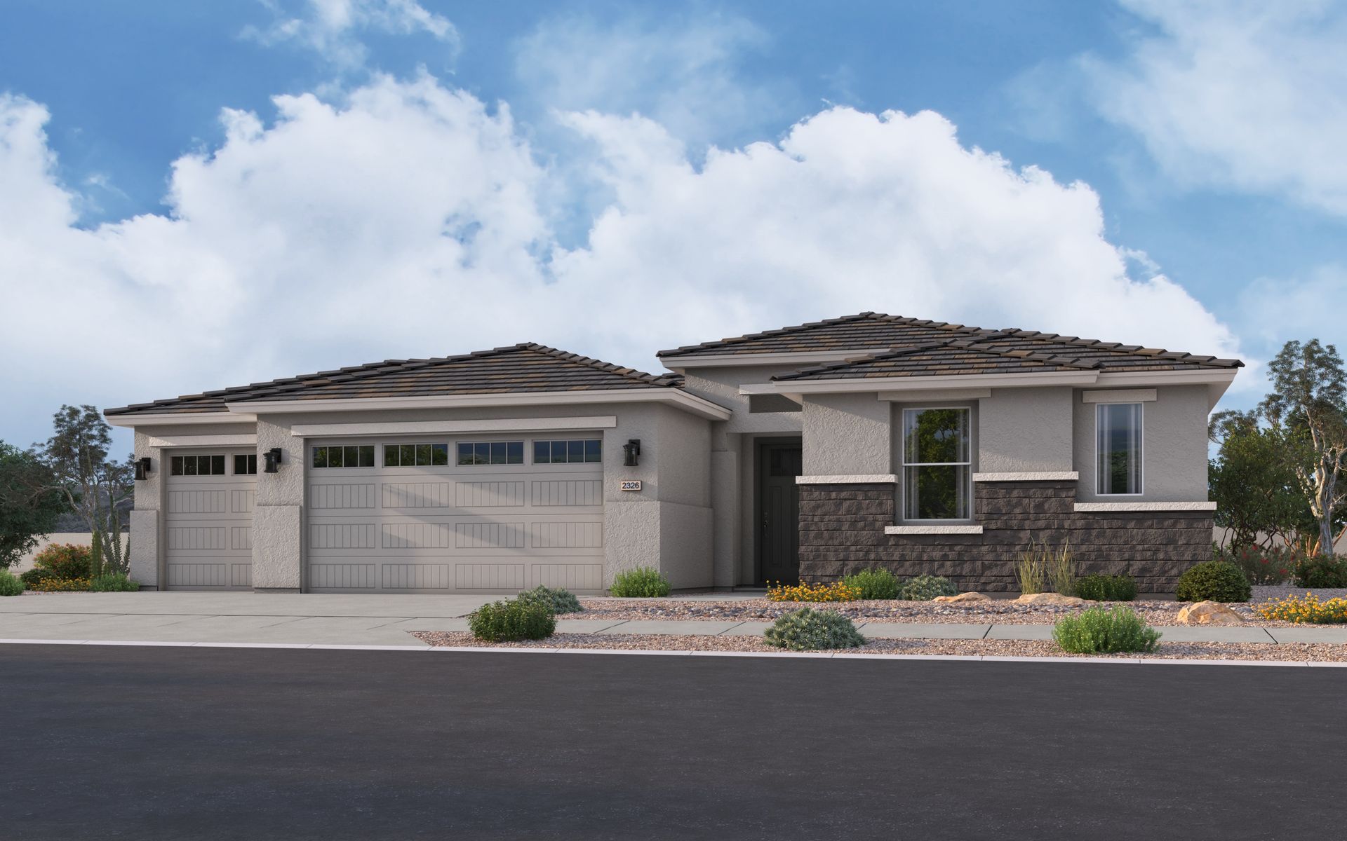 Desert Foothil - Elevation B 3-Car Garage Option