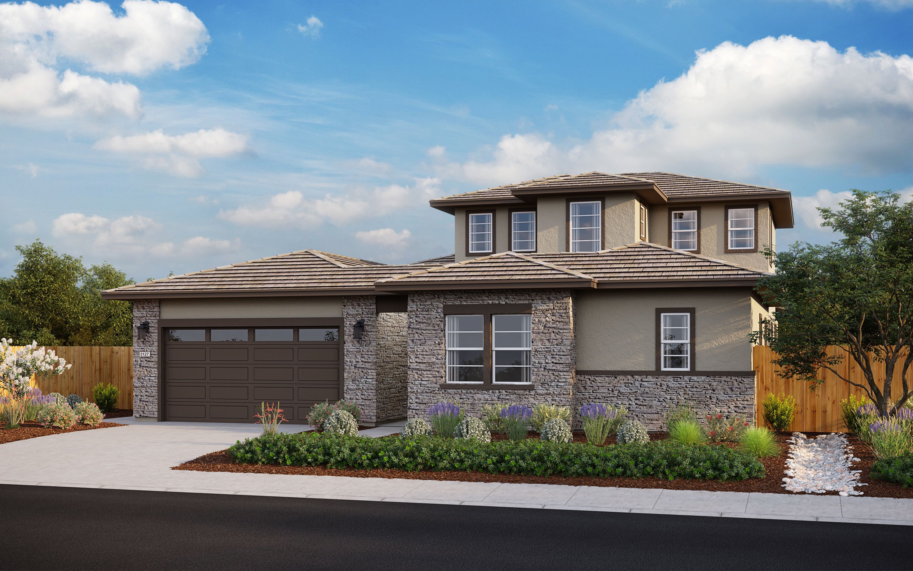 Elevation F - Contemporary Ranch