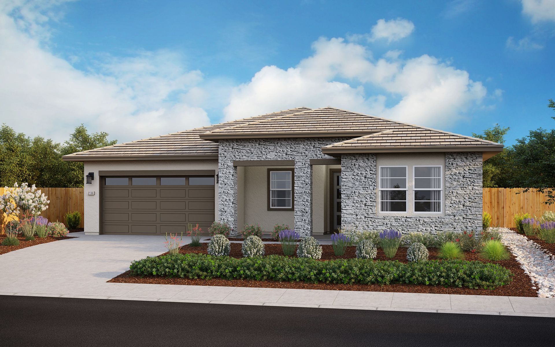 Elevation F - Contemporary Ranch