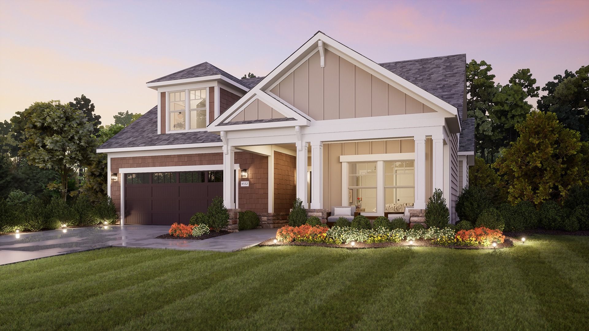 SINGLE FAMILY | Portico Plan at The Courtyards at Oak Grove in Durham ...