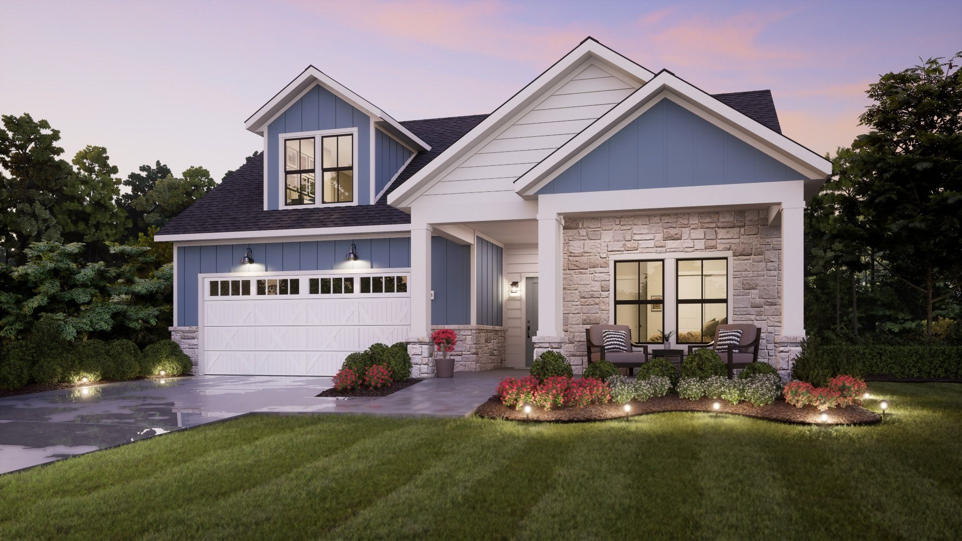 Portico Farmhouse Elevation C Bonus