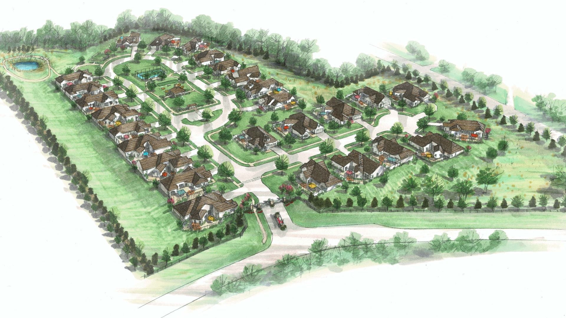 The Courtyards of Franklin Goldmine Bird's Eye View