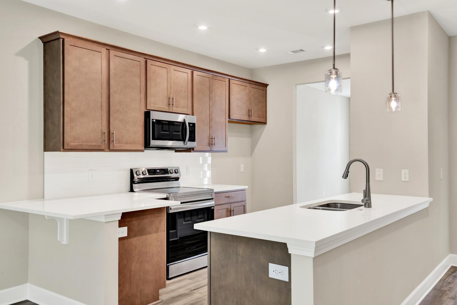 New Townhome Kitchen with Quartz Countertops Guyton GA
