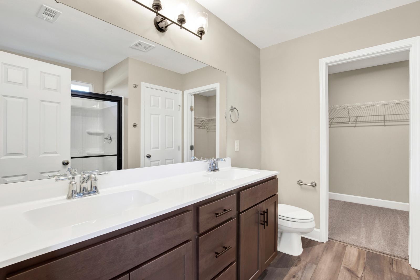 246 Haisley Run Primary Bathroom with Double Vanity | Ernest Homes